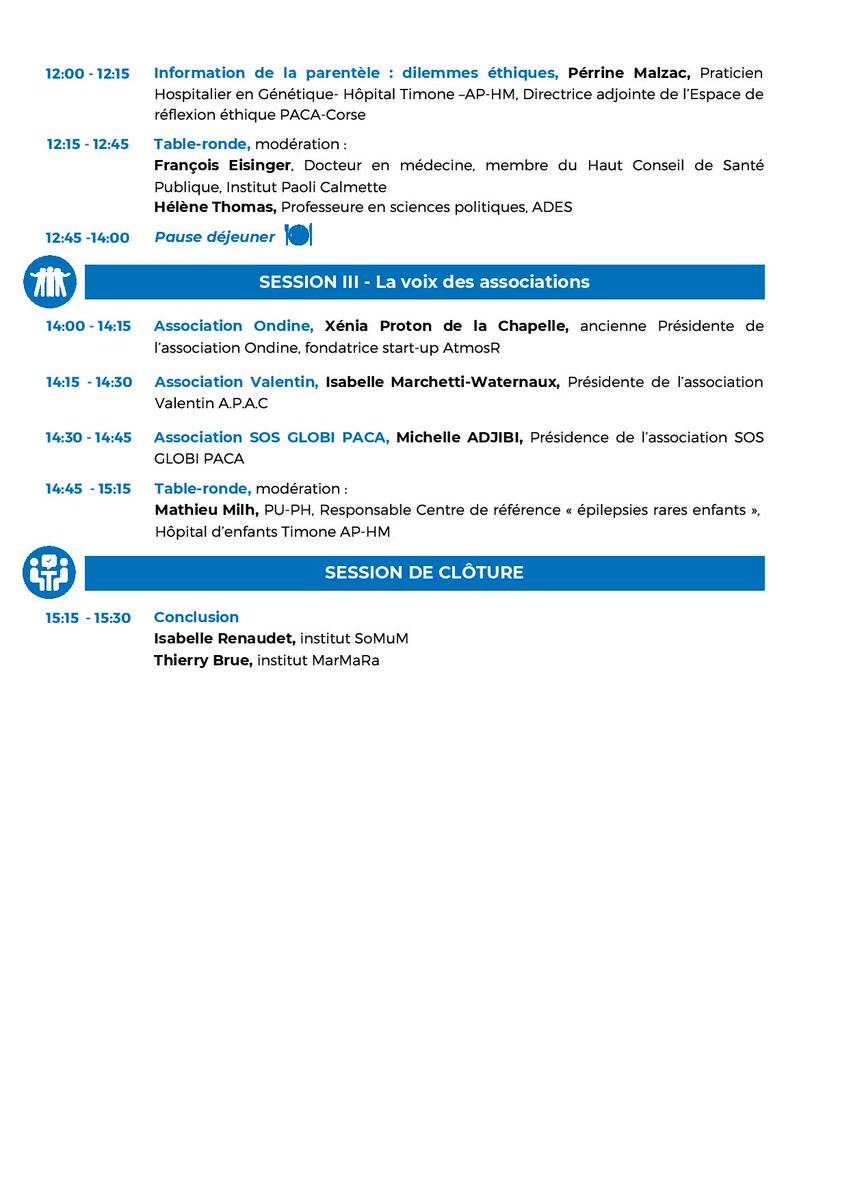 🧬 SÉMINAIRE GÉNÉTIQUE ET PARENTÉ 🧬

🗓 Mercredi 25 mai 2022, de 9h à 17h

📍 Amphithéâtre Grisoli, Faculté de médecine, Campus Timone, Marseille.

🏫 Séminaire ouvert à tous

📩 Inscription obligatoire : lnkd.in/ed2zmJ4v

🗣 Uniquement en présentiel !