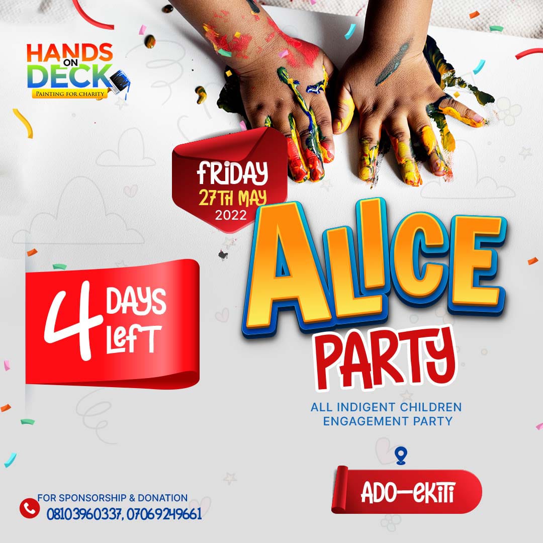 handsondeck__'s tweet photo. On Friday, we'll be partying with about 100 indigent children at Fajuyi Pavilion, Ado-Ekiti.

Where would you rather be?😋🤩

#handsondeck #notforprofit #ChildrensDay #adoekiti https://t.co/VoeP05FCV7