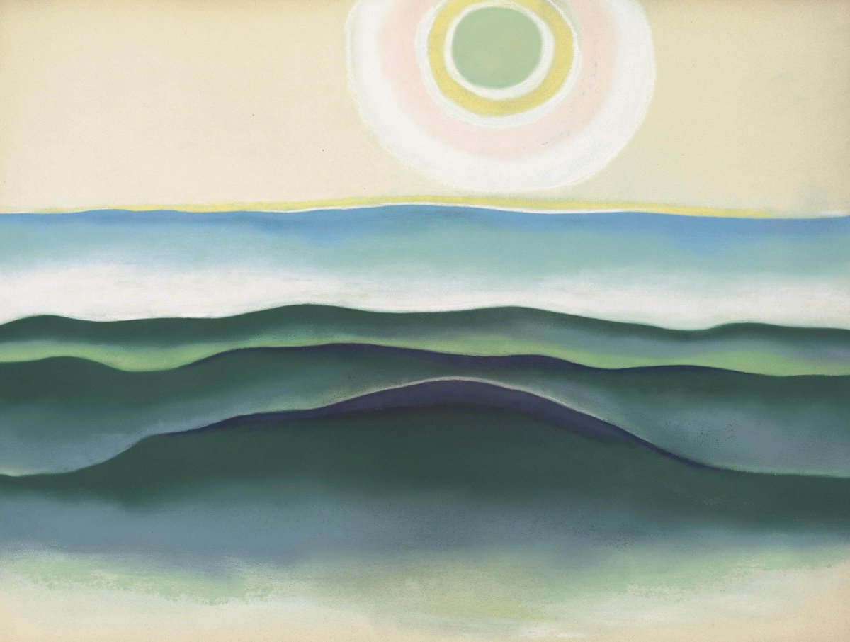 womensart1's tweet photo. Georgia O'Keeffe, Sun Water Maine, 1922 #WomensArt https://t.co/DjgBFMEPuC