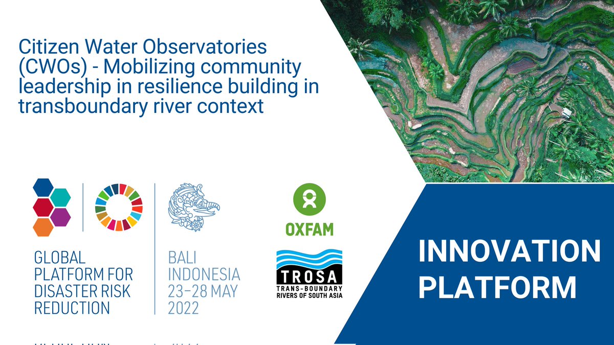Rajan Subedi (@rpnajar) on Twitter photo #GPDRR2022 delegates in Bali are requested to join innovation plateform booth 35.
We will share CWO's role in resilience building at transboundary context.<a href="/RiversTROSA/">TROSA</a> <a href="/UNDRR/">UNDRR</a> <a href="/OxfamN/">Oxfam In Nepal</a> <a href="/OxfamAsiaGROW/">Asia GROW Campaign</a> <a href="/OxfamWater/">Oxfam Regional Water Governance Program</a>
#ResilientFuture #LeadershipMatters #GPDRR2022 delegates in Bali are requested to join innovation plateform booth 35.
We will share CWO's role in resilience building at transboundary context.<a href="/RiversTROSA/">TROSA</a> <a href="/UNDRR/">UNDRR</a> <a href="/OxfamN/">Oxfam In Nepal</a> <a href="/OxfamAsiaGROW/">Asia GROW Campaign</a> <a href="/OxfamWater/">Oxfam Regional Water Governance Program</a>
#ResilientFuture #LeadershipMatters