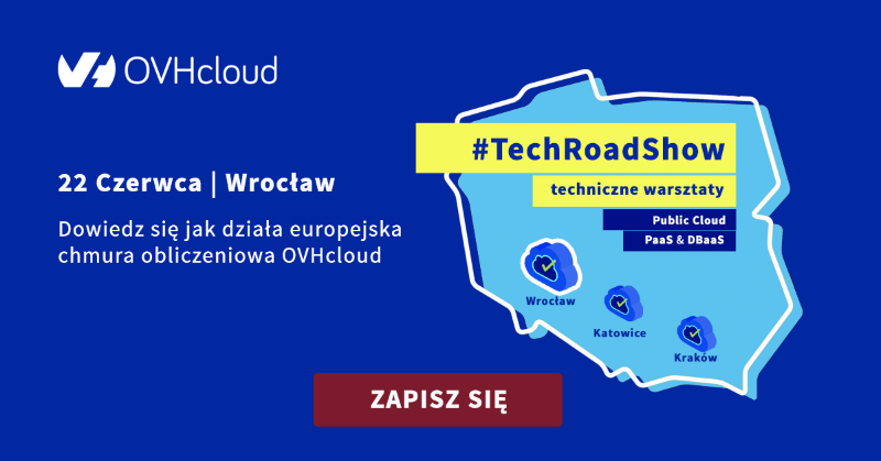 OVHcloud_PL's tweet photo. Spotkajmy się "na żywo" we Wrocławiu i porozmawiajmy o Chmurze! Zapraszamy 22.06 na praktyczne warsztaty na których będziecie mieli możliwość przetestowania #PublicCloud od #OVHcloud!

https://t.co/kLzzrLC7Nl