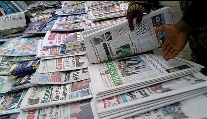 BroadstreetRad's tweet photo. Newspaper Headlines for Monday 23rd May, 2022.
📌Lagos Arewa community directs members to obey Okada ban
📌ASUU strike: Security tightened at international airports
📌Subscribers kick as FG slams #90bn new tax on phone calls
Civil war | Anambra | South East | Femi | Alaigbo https://t.co/PebTxsuCYk