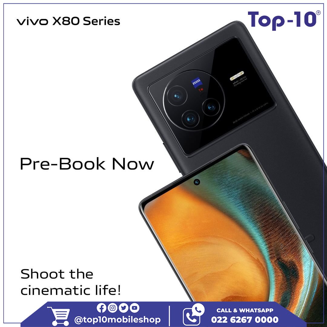 top10retail's tweet photo. With yet another revolutionary phone, vivo is here to change the way you capture your videos. Pre-book your vivo X80 series with us today.

To know more, visit your nearest Top-10 Mobile Store.

#vivoX80Series ​ #CinematographyRedefined
#Top10MobileShop #Top10Mobiles #top10mobile https://t.co/BJizH4iE7c