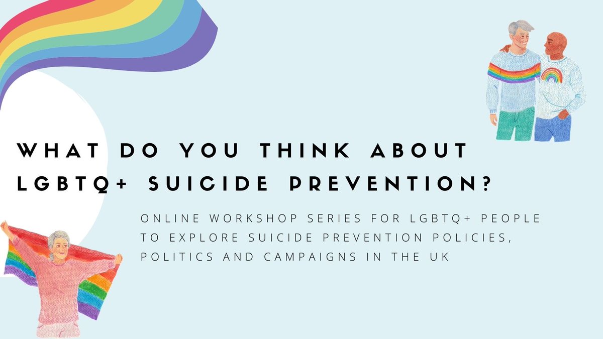 👥We will be running 2 sets of workshops focussing on different topics.

🏳️‍🌈<a href="/HazelMarzetti/">Hazel Marzetti</a> will be running a workshop series for #LGBTQ people. 

📞For more information see the blog or contact her via email hazel.marzetti@ed.ac.uk or 
 text 07810721351.

#LGBT #SuicidePrevention