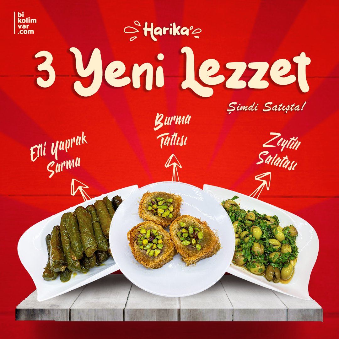bikolimvar's tweet photo. Birbirinden nefis 3 yeni lezzet; Etli Yaprak Sarma, Burma Tatlısı ve Zeytin Salatası şimdi https://t.co/i6lSmCHMyC'da satışta. Sofralarınıza tat katacak bu enfes lezzetleri mutlaka denemelisiniz.

Unutmayın, https://t.co/i6lSmCHMyC'da herkes için bikoli var!

#zeytinyağı #tatlı https://t.co/jKqrBClMLp
