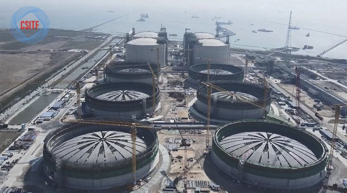 CSITFair's tweet photo. China completes vault installation of largest LNG storage tanks.

Learn more: https://t.co/BTS0teaGa5 https://t.co/sMQL6kthMM