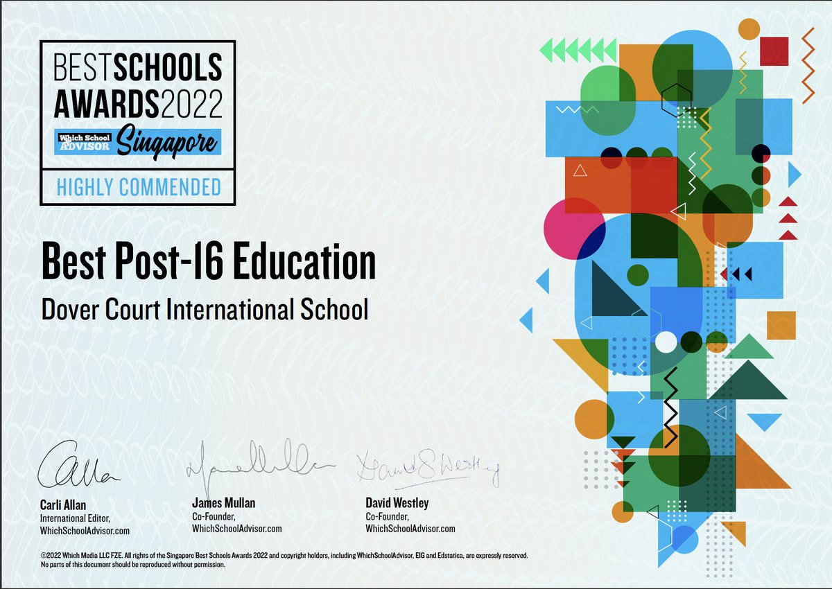 Very proud of all at Dover Court International School! #DCISsg #NAEBeAmbitious