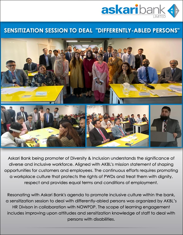 Askari_Bank's tweet photo. Sensitization Session to Deal " Differently-Abled Persons"
#AskariBank #SensitizationSession #Training #PWDs #diversityandinclusion https://t.co/j2V01Gzlh4