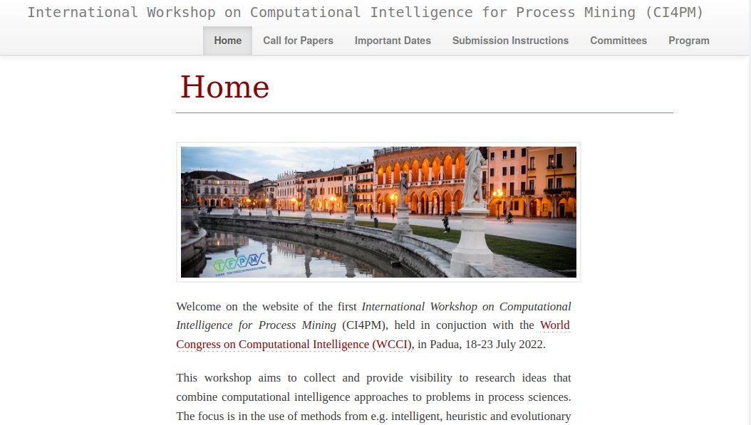 pegoraro_marco's tweet image. Last few days to submit your paper to the first #ComputationalIntelligence for #ProcessMining! Send your submission until the 25th of May, and join us in beautiful Padua!
All papers will be invited for extension in Engineering Applications of Artificial Intelligence (Q1, IF 6.2)