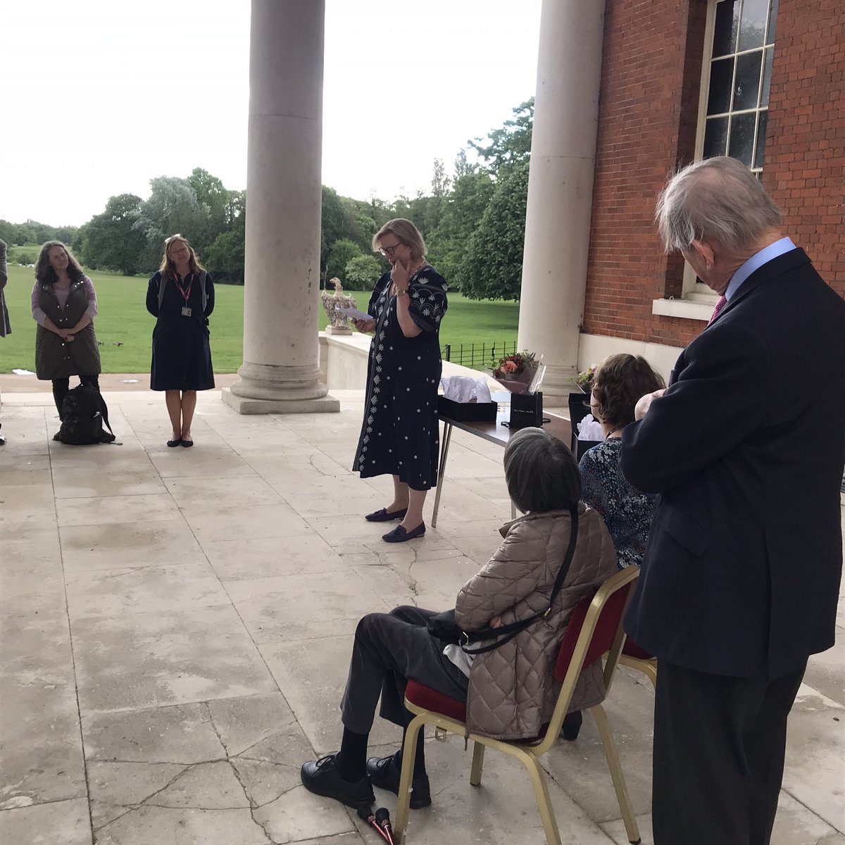 HilarySJarvis's tweet photo. We celebrated the @nationaltrust careers of the incomparable Helen Lloyd (39 years) &amp; Tina Sitwell (31). With our thanks to Martin Drury &amp; David Bomford. And @OsterleyNT. &amp; @ClivedenConserv for the stunning plaques—who else would we ask?!
#ConservationLegends https://t.co/8zHIwl9IwT