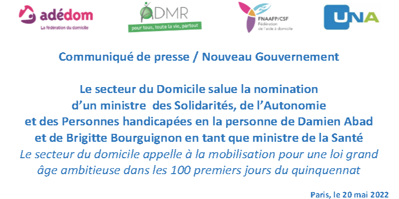 L'#ADMR salue la nomination d’un ministre des Solidarités, de l’Autonomie et des Personnes handicapées en la personne de <a href="/damienabad/">Damien Abad</a>, et de <a href="/BrigBourguignon/">Brigitte Bourguignon</a> en tant que ministre de la Santé.
▶️bit.ly/CP-nouveau-gou…