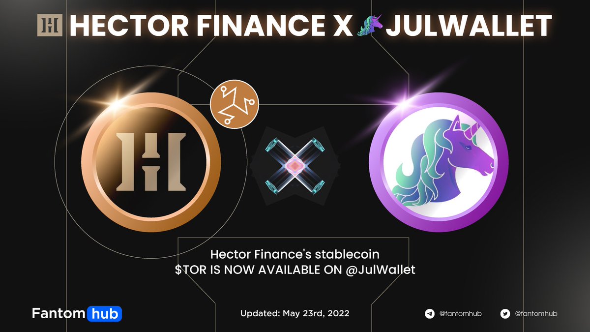 Sonichub_'s tweet photo. HECTOR FINANCE X JULWALLET
Hector Finance's stablecoin $TOR IS NOW AVAILABLE ON @JulWallet
#Fantom #CSSACT #FTMCT #HectorFinance $HEC @HectorDAO_HEC https://t.co/rLiwHiEMhC