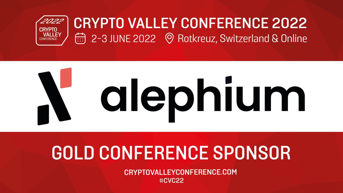 thecryptovalley's tweet photo. Will you be at #CryptoValleyConference on June 2-3rd❔You should because you can meet the team behind @alephium, 1st operational sharded blockchain scaling & improving on #PoW & #UTXO.
🎟 Get your ticket at: https://t.co/AlrZFILkk1
🗓 #CVC22 agenda: https://t.co/AfcGSLpnHS https://t.co/BCpgil0Te0