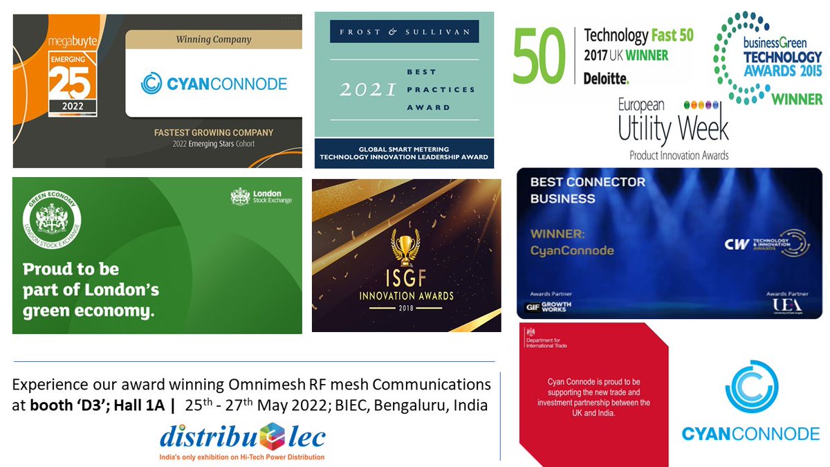 CyanConnode_Ind's tweet image. 2 days to go! 
Come experience the technology that has been recognized worldwide for its contribution &amp;amp; impact on Smart Metering Infrastructure. 
Booth D3 | Hall 1A | #DistribuElec @BIECentre, Bengaluru
@CyanConnode @Saurabh_KumR @cron_john  @Rajiv_Kumar11 @DaulaniAnil @rgarapati