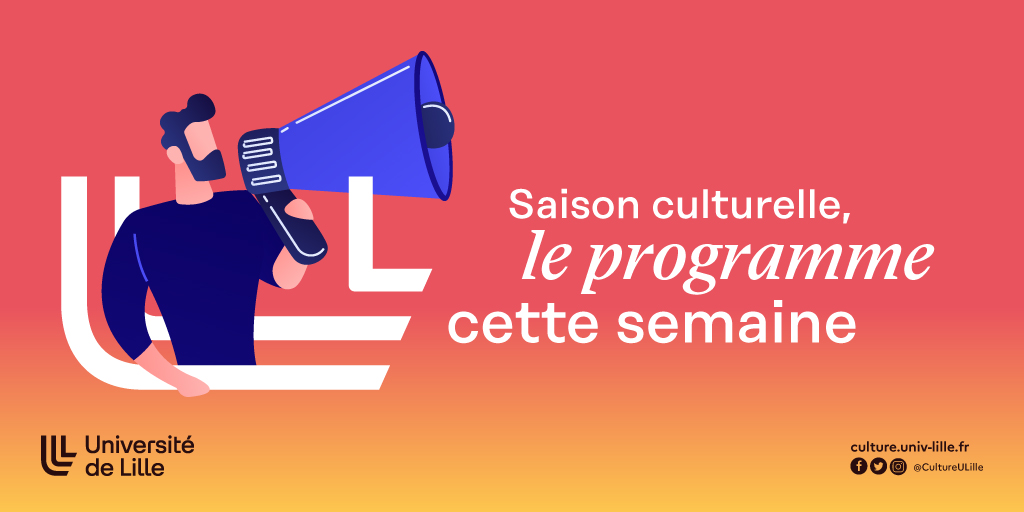 CultureULille's tweet photo. cette semaine la direction culture vous invite:
🎸Lun. 23/05 : "37 cordes avec Radio Campus"
🗣️Mar. 24/05 : conférence-débat avec l'association 
@EspritArchimede 
🎤Mar. 24/05 : "Daphné Swân + Fadyalma à l'Antre-2"
🎭24 et 25/05 : "Viril " @theatredunord 

https://t.co/U2TzwcYvv8 https://t.co/mvvVamV1OD