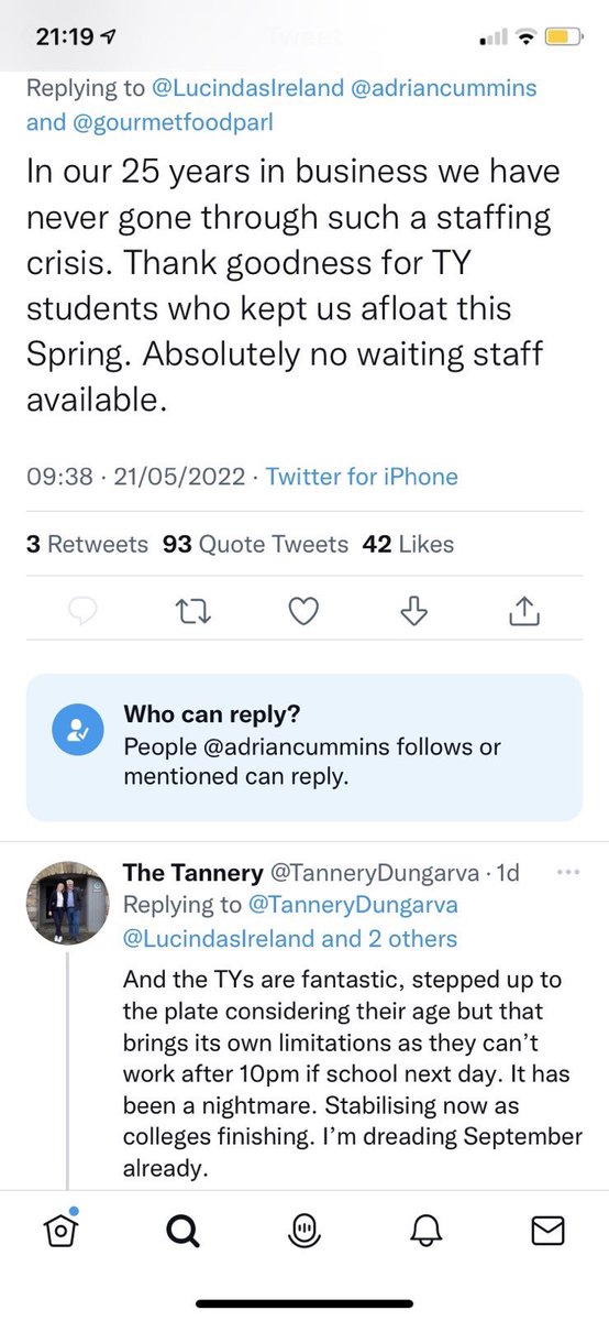 paddycosgrave's tweet photo. A restaurant owner was tweeting about a “staffing crisis”, so I looked at their latest company accounts. Big cash reserve, plus combined profit and directors remuneration of €218,000

Draw your own conclusions https://t.co/P7550g9Pmj