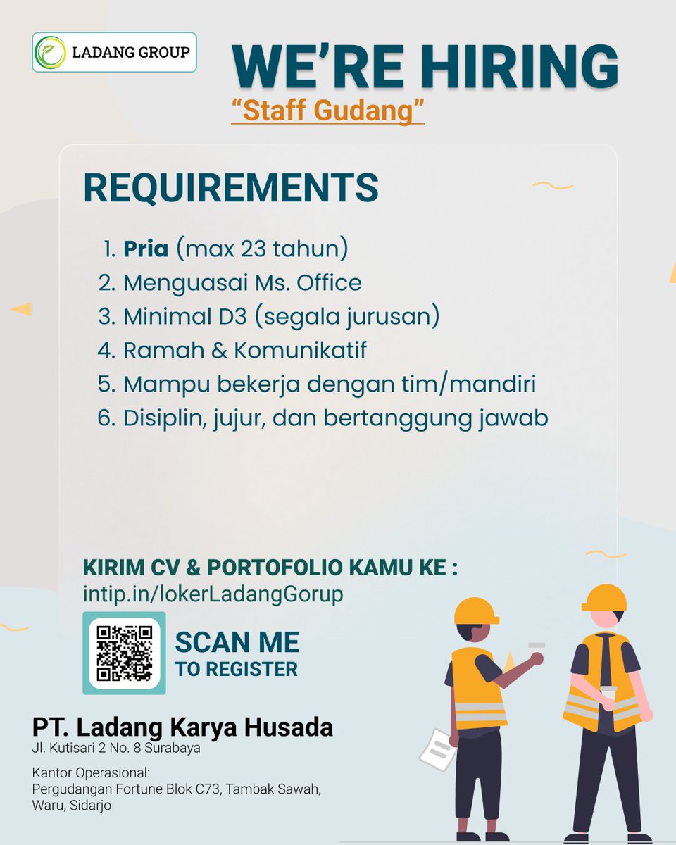 tokoladang's tweet photo. Loker Ladang Group
"Staff Gudang"

#loker
#LokerLadangGroup

https://t.co/Ar8Cptg357 https://t.co/rl6GM9nxdy
