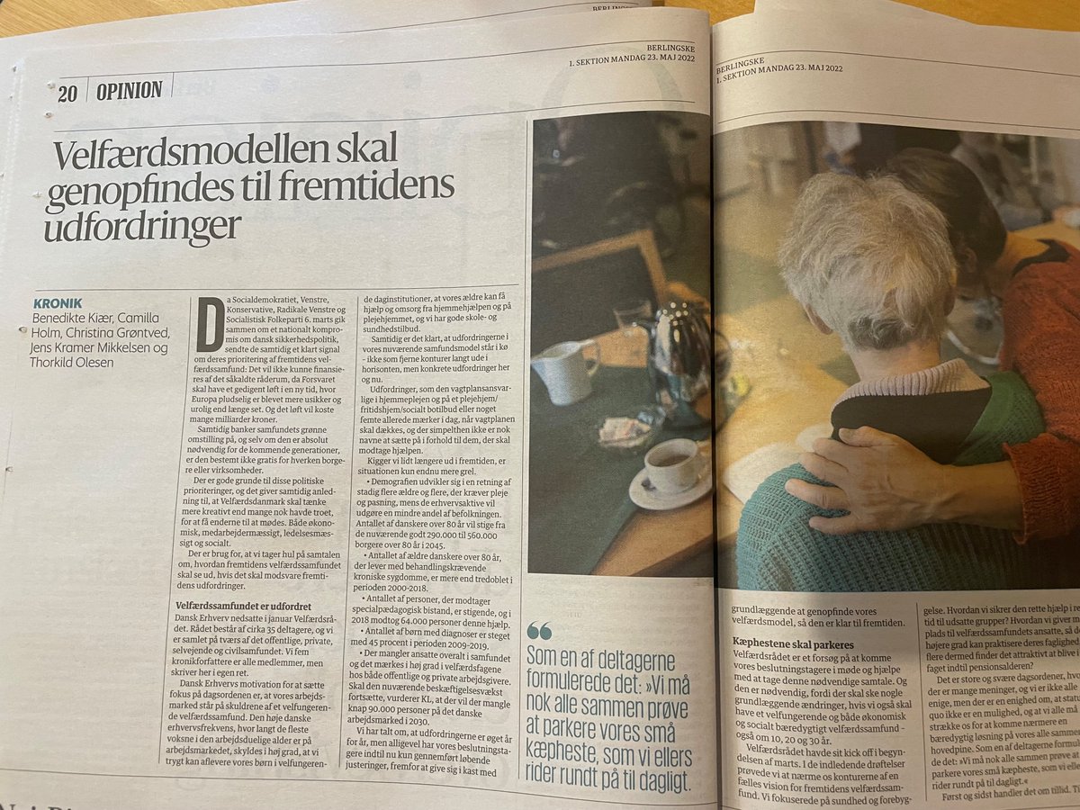 AnnaVingtoft's tweet photo. Siden @DanskErhverv lancerede #Velfærdsrådet, er behovet for nye idéer kun vokset. For forsvar og grøn omstilling koster, så den off., selvejende og private sektor + civilsamfundet skal bidrage til nye velfærdsmodeller. Det skriver fem rådsmedlemmer om i @berlingske i dag #dkpol https://t.co/dkC4YN6iaA