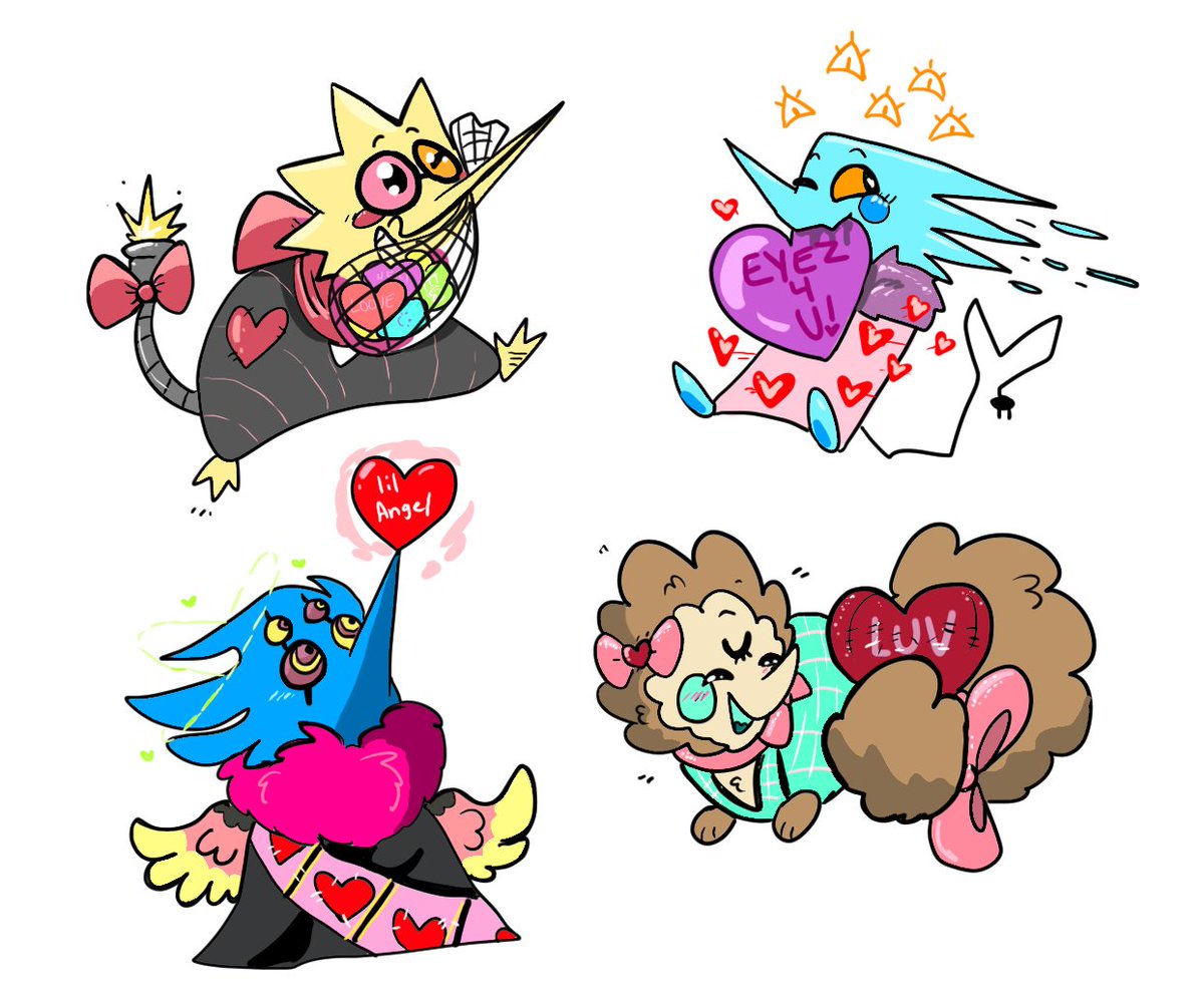Missy_Zero's tweet photo. I thiiiiiiink I forgot to upload these critters on valentines. Here is SNORK and the other spammling company! 
Just pretend they had to wait for the super duper discounts. https://t.co/du5EbtuGUF