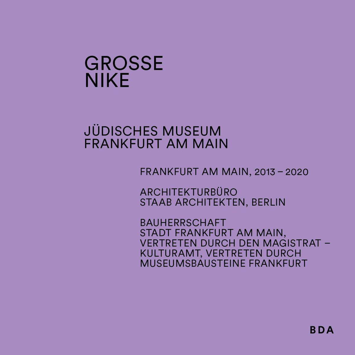 BDA_Hessen's tweet photo. Wir gratulieren allen Ausgezeichneten des @BDABund-Preises #Nike2022 und freuen uns besonders über die Große Nike für das Jüdische Museum in Frankfurt am Main von Staab Architekten! Nike-Shortlist: https://t.co/5IDm5gDVCS https://t.co/YE8P3oOfFU