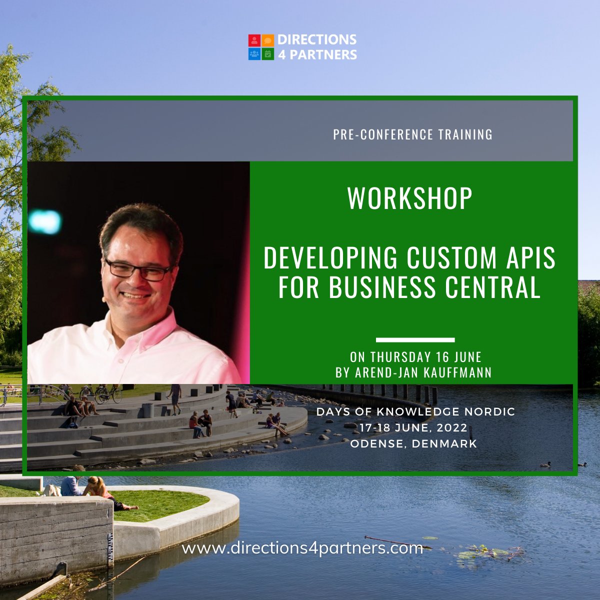📣 WORKSHOP: Udvikling af skræddersyede API’er til Business Central
På denne workshop lærer Arend-Jan Kauffmann dig, hvordan du udvikler skræddersyede API’er, enten fra bunden eller baseret på Microsofts standard API’er. 
 
👉 Tjek det ud via bit.ly/3FPz67H

#DOKNORDIC