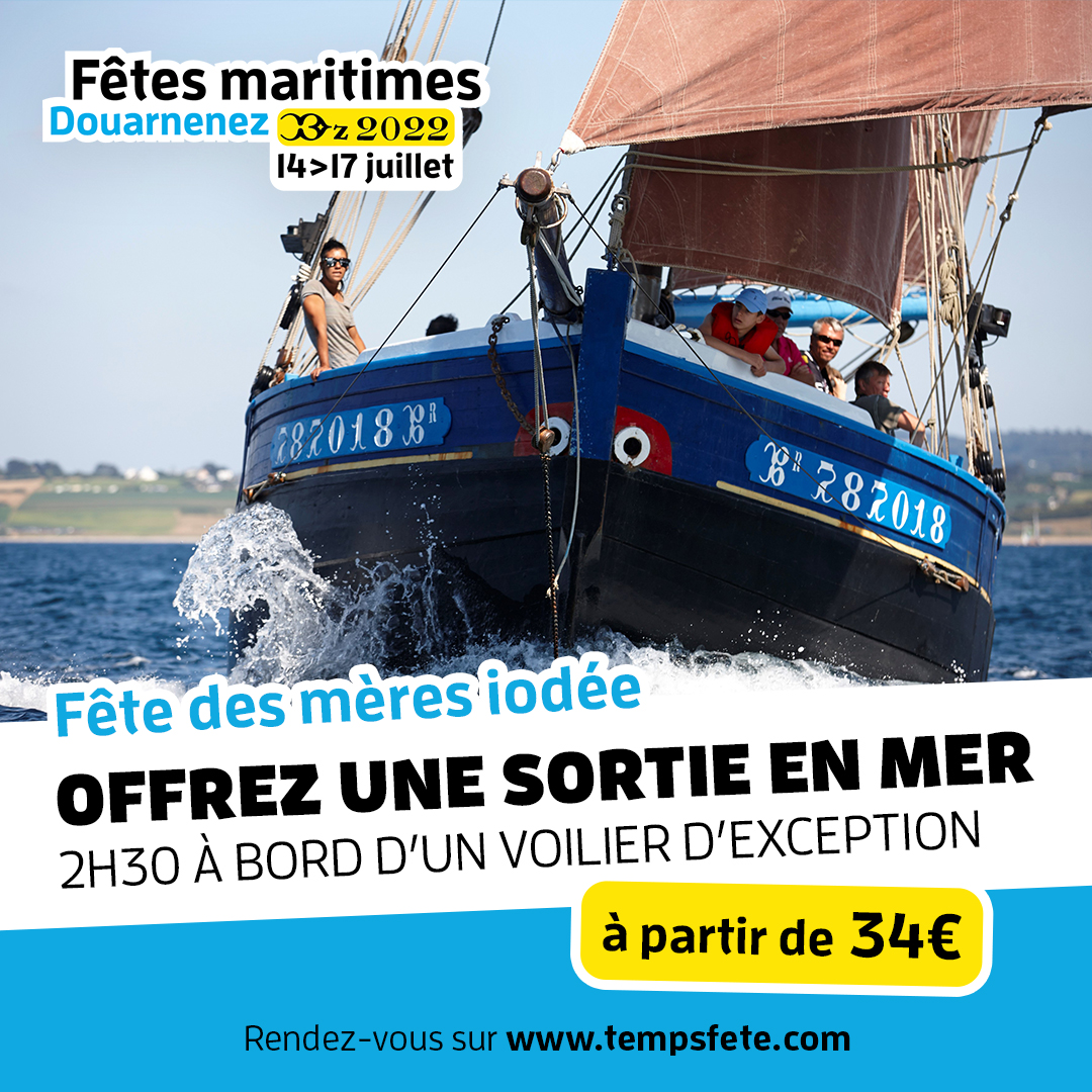TempsfeteDz's tweet photo. Dimanche 29 mai, c’est la Fête des mères… Et nous, on a une idée de cadeau très très original ⛵

👉 Une balade de 2h30 sur un bateau traditionnel, pendant les Fêtes maritimes de Douarnenez du 14 au 17 juillet. Ne nous remerciez pas !

Billets sur https://t.co/eHpKrSaRC5 https://t.co/EtjY6fPIBO