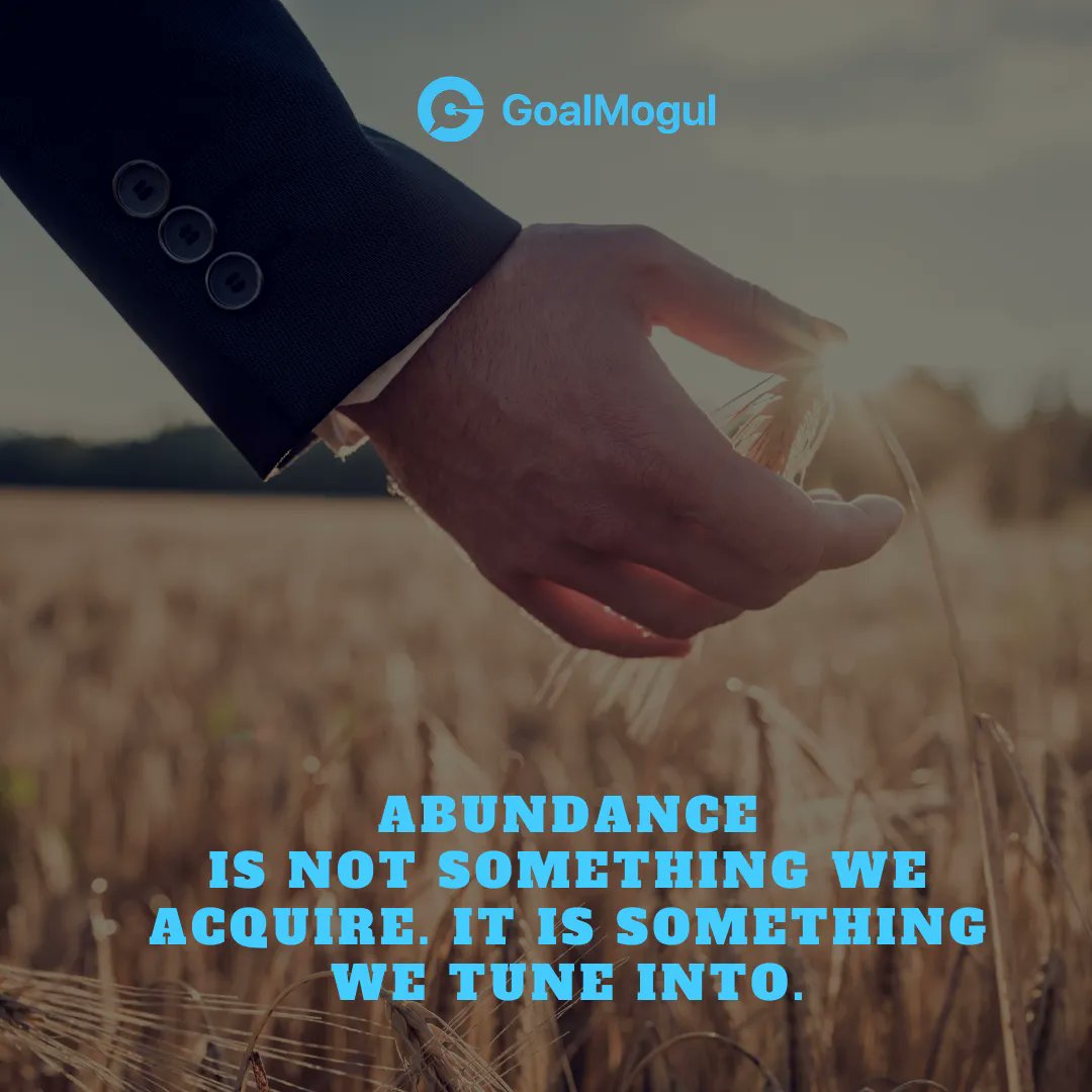 GoalMogul's tweet photo. It's not something that one acquires, it's a state of mind.

You choose your own abundance and you tune into it-- because you see yourself as a perfect embodiment of that abundance. 

Like this post?

Let us know 👇

#GoalMogul https://t.co/8A45YUJ5wl