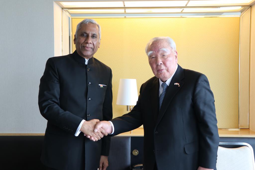 Osamu Suzuki San, Suzuki Motors. 

Waiting to meet our Hon'ble PM Shri Narendra Modi in Tokyo. 

#InvestIndia #NewIndia