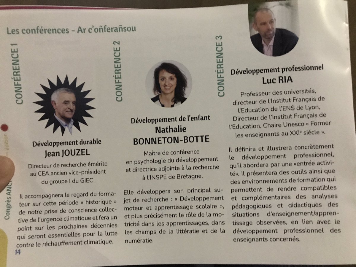 Ouverture du congrès national de l’Association Nationale des Conseillers Pédagogiques <a href="/AncpAf/">ANCP&AF</a>. Au programme dvlpt durable, dvlpt de l’enfant, dvlpt professionnel. Une véritable bulle d’air qui mêle réflexion et convivialité, cocktail parfait pour poursuivre son propre dvlpt pro !