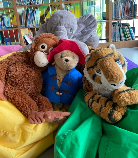 MCMPrePrep's tweet photo. Paddington is welcomed into the Pre-Prep Library by a few friends. Come and read with him soon and he may tell you about his adventures in Peru! #MCMPrepLibrary https://t.co/yjfXlFFIx2