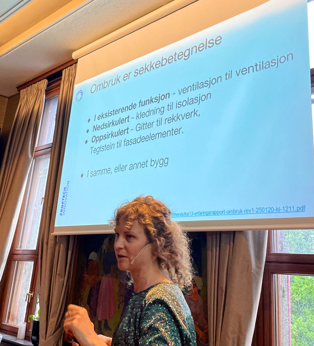 Ombruk i byggebransjen - <a href="/hannewetland/">hanne wetland</a> deler innsikt på #Sirkulærskolen - det er stort potensiale for mer ombruk, jo mer ombruk, desto bedre klimaregnskap. <a href="/BergenCircular/">Circular Bergen</a> #sirkulærøkonomi