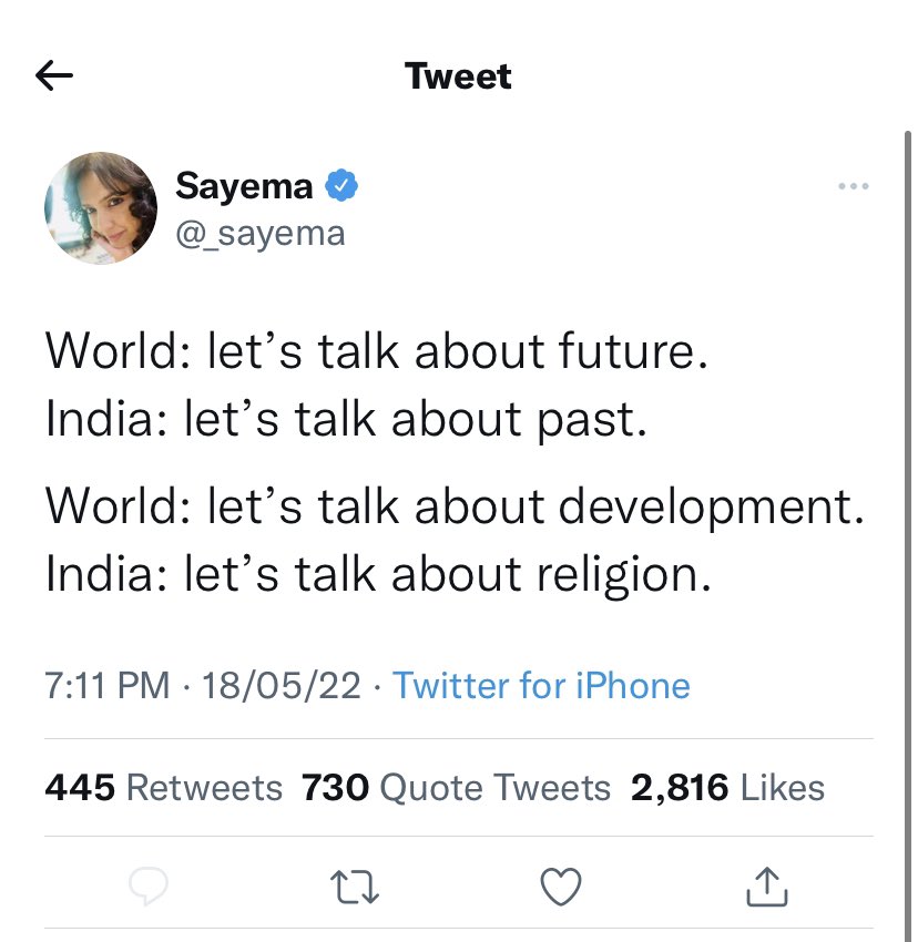 SaffronJay's tweet photo. Irony just jumped from Radio Mirchi Studio &amp; Committed Suicide!
.
Hypocrisy ki Bhi @_sayema Hoti hai
.
If "Hypocrisy" Had a Synonym Thy 
Name Would Be >> @_sayema 
#GyanvapiTruth 
#ReclaimTemples
#LostHinduTemples 
#KashiVishwanathTemple
#WeWantOurTemplesBack https://t.co/ZIelTurRWG