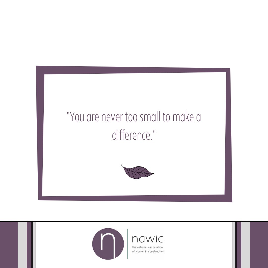 Some Monday Motivation for the week ahead. 

You are never too small to make a difference! 💫 

#womeninconstruction #womeninconstructionuk #yorkshire #womeninprojectmanagement #womeninsurveying