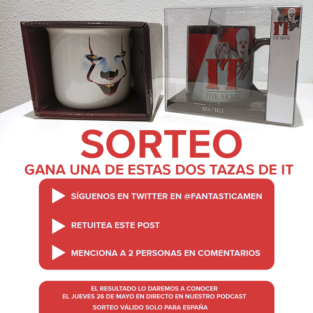 fantasticamen's tweet image. ⚠️ ATENCIÓN #SORTEO ⚠️

#Sorteamos 2 tazas de #it 
Para participar:
👉 Síguenos en twitter en @fantasticamen 
👉 Retuitea este post
👉 Menciona a dos amigos en comentarios

Daremos el nombre de los ganadores en nuestro podcast el jueves 26 de mayo

#sorteos #sorteazo #stephenking
