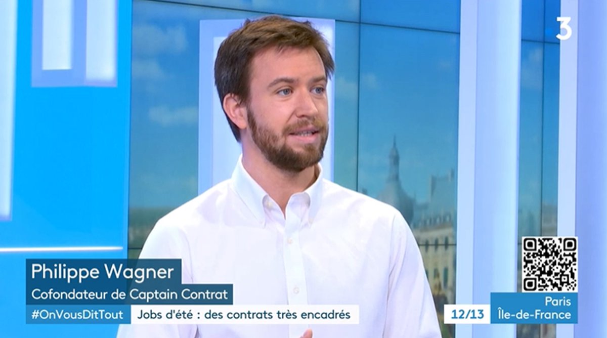 Tiffanie Marin (@tiffmarin) on Twitter photo #OnVousDitTout sur les jobs d’été sur <a href="/France3Paris/">France 3 Paris/Ile-de-France</a> !
A quoi faire attention quand on signe son premier contrat d’emploi saisonnier ? Quelle réglementation pour les mineurs ?
<a href="/JulieJacquard/">Julie Jacquard</a> fait le point avec Philippe Wagner de <a href="/CaptainContrat/">Captain Contrat</a> ⚖
📺 bit.ly/3wzz2Wz #OnVousDitTout sur les jobs d’été sur <a href="/France3Paris/">France 3 Paris/Ile-de-France</a> !
A quoi faire attention quand on signe son premier contrat d’emploi saisonnier ? Quelle réglementation pour les mineurs ?
<a href="/JulieJacquard/">Julie Jacquard</a> fait le point avec Philippe Wagner de <a href="/CaptainContrat/">Captain Contrat</a> ⚖
📺 bit.ly/3wzz2Wz