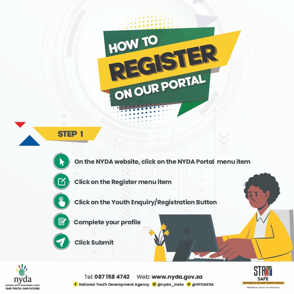 NYDARSA's tweet photo. Skip the queue and apply for any of the NYDA’s products and services on the NYDA ERP System (https://t.co/diRhlwpnm3).

Here is how: Step 1 https://t.co/iLHm5HBZIY