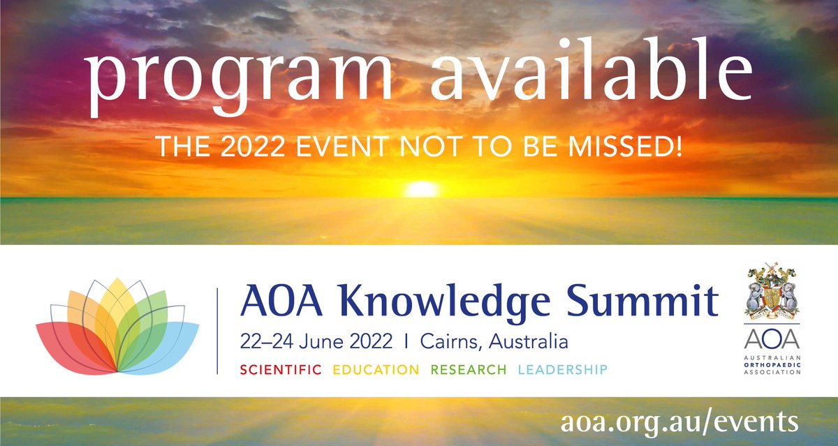 We're proud to deliver the inaugural AOA Knowledge Summit, to provide you the opportunity to reconnect, refresh and re-energise. We look forward to seeing you in Cairns – see the full program at aoa.org.au/events