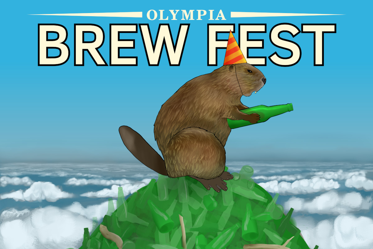 OlyBrewFest's tweet photo. Introducing this year's mascot, the most prolific glass recycler of all time. https://t.co/Nc2UKzIV97