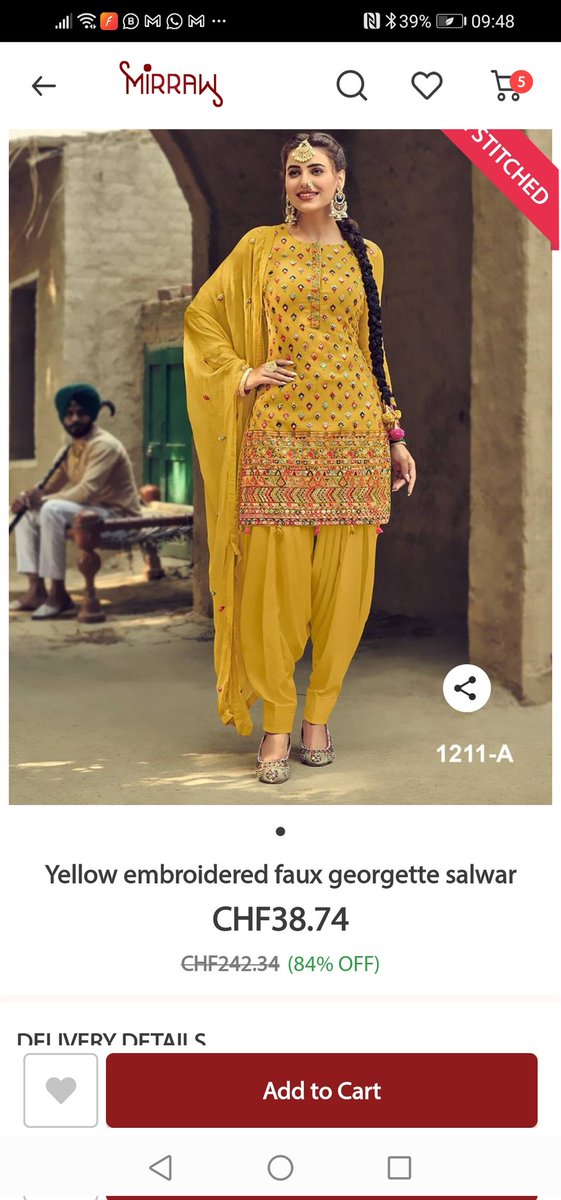 sunitakour's tweet photo. M471380035 @MirrawDesigns https://t.co/jHDdbCwNNf ,Ordered/received: yellow/orange-brown with stains  &amp; i shud ship frm Switzerland 2 India at my cost or 20% refund 2 wear it wid stains on neck. Price/return shipping: 57/100.Gift for buying online globally? @blacklife @evileye86 https://t.co/IxiaJWHDCz
