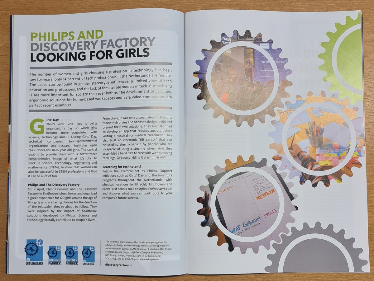 DeUitvinders's tweet photo. In het techblad @BitsChips een mooi artikel over onze activiteiten die we samen met @PhilipsBeLux organiseerden om meer meiden te interesseren voor een toekomst in Tech. 
#girlsday2022 https://t.co/CpR9MHPjxy