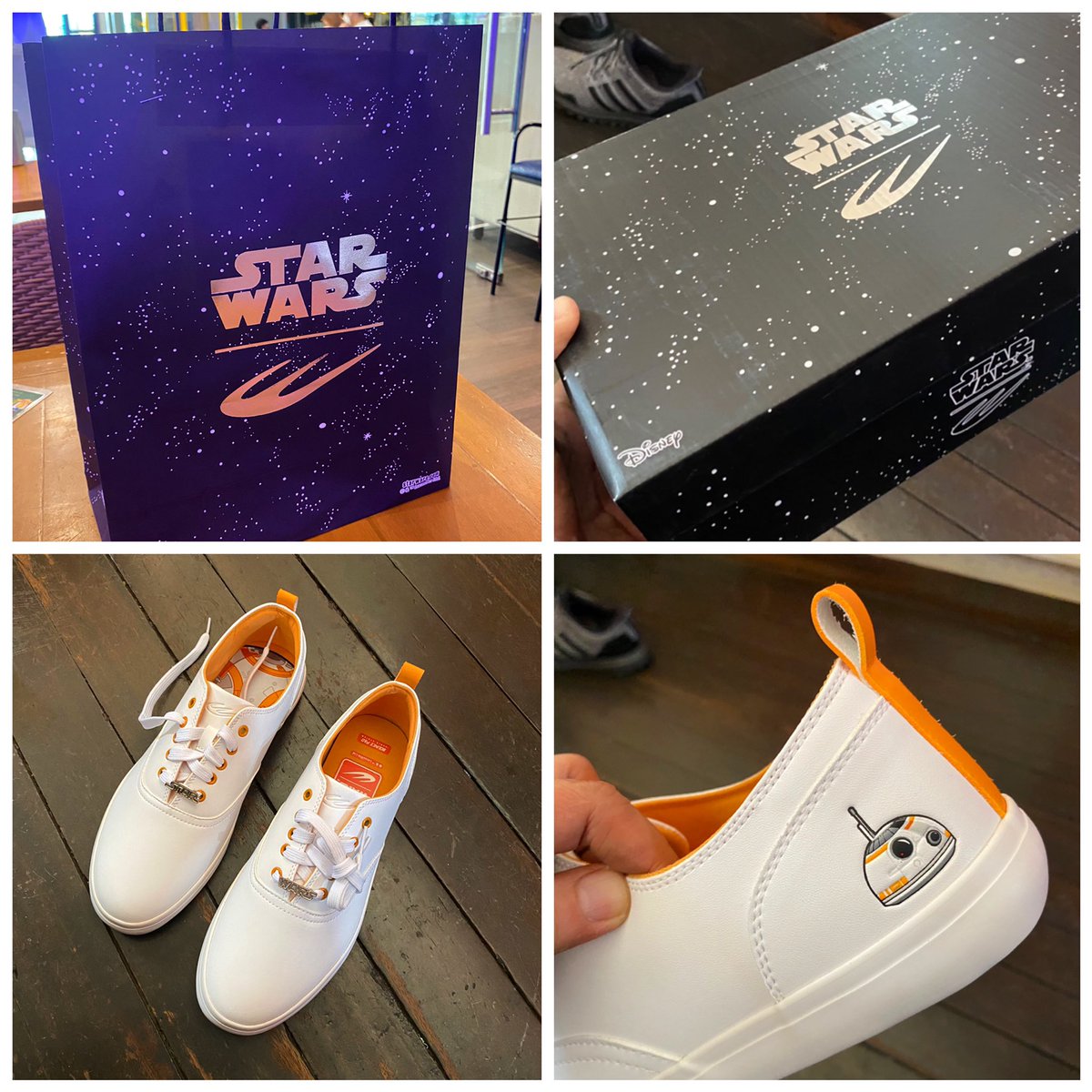 kiddydoc67's tweet photo. Happy me yaay 🤩! Only a 
𝐒𝐭𝐚𝐫𝐖𝐚𝐫𝐬™️ fan will understand 😏. This was priced at ₱2299 and with 70% slashed, now only at ₱689! My new clinic shoes wag lang pag umuulan ng malakas 😬👟. #worldbalanceph #worldbalancestarwarscollection #whitesneakers #starwars #bb8 https://t.co/ldBcCe5Szn