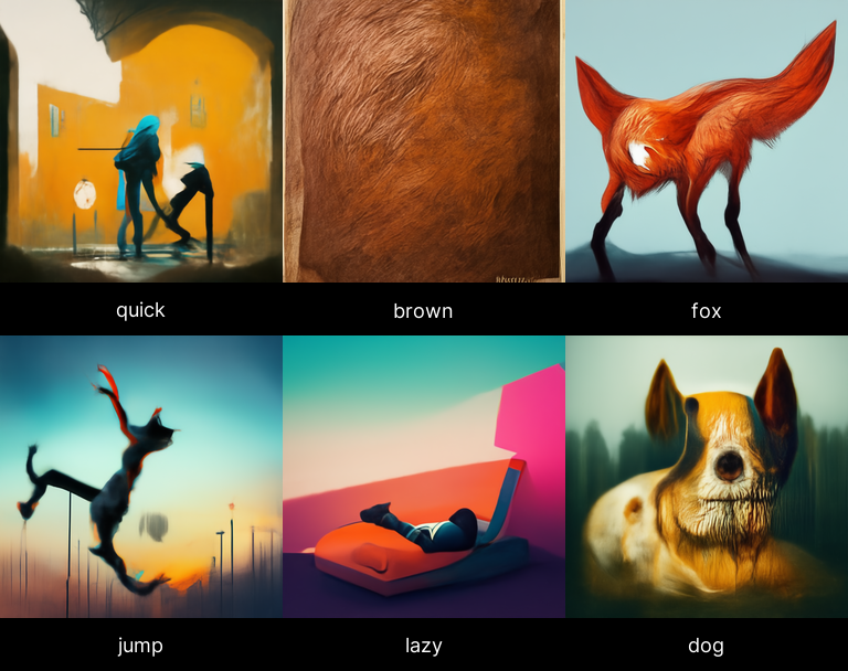 W0RB1T's tweet photo. voilà, you're welcome... #midjourney #visualalphabet #quickbrownfox https://t.co/P30COL5iT4