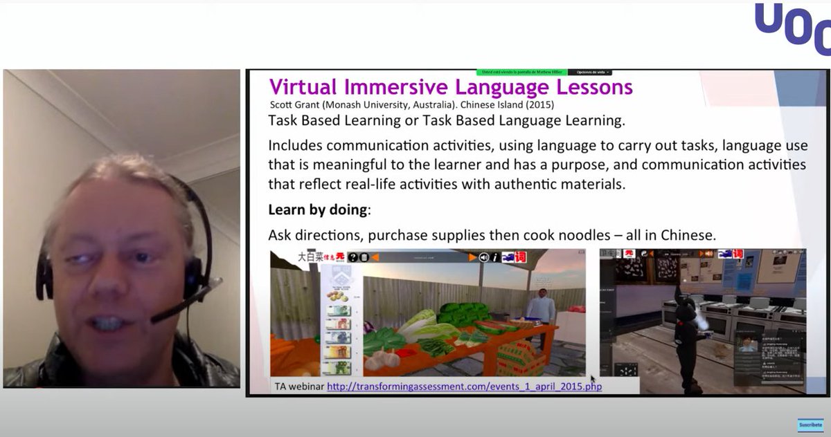 dgomezcar's tweet photo. 'Games with particular learning behind it' Prof. @mathewhillier on #virtualimmersive lessons and the multiple purposes behind it. #virtualassessment and #elearning at #UOC2TheFuture
@eLinC_UOC https://t.co/9v12eoKw6X
