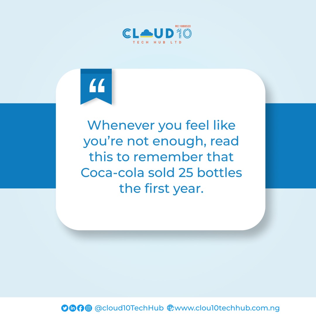 cloud10techhub's tweet photo. It's not always easy in the beginning.
Let this post inspire you to keep going 😊
Have a productive week!
#cacregistration #registeryourbusiness #digitalskillstraining #digitalmarketing #digitalmarketing #webdevelopment #webdesign #Cloud10TechHub
#Cloud10TechHubLtd https://t.co/9Xo2wlRbtB