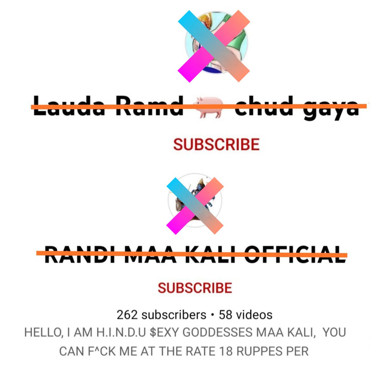 AskAnshul's tweet image. Dear @TeamYouTube

These 2 YouTube channels are spreading hatred against Hindusim. Names of these channels are abusing Hindu Gods &amp;amp; Goddesses.

Links:

1. youtube.com/channel/UCKJcR…

2. youtube.com/channel/UC3SGz…