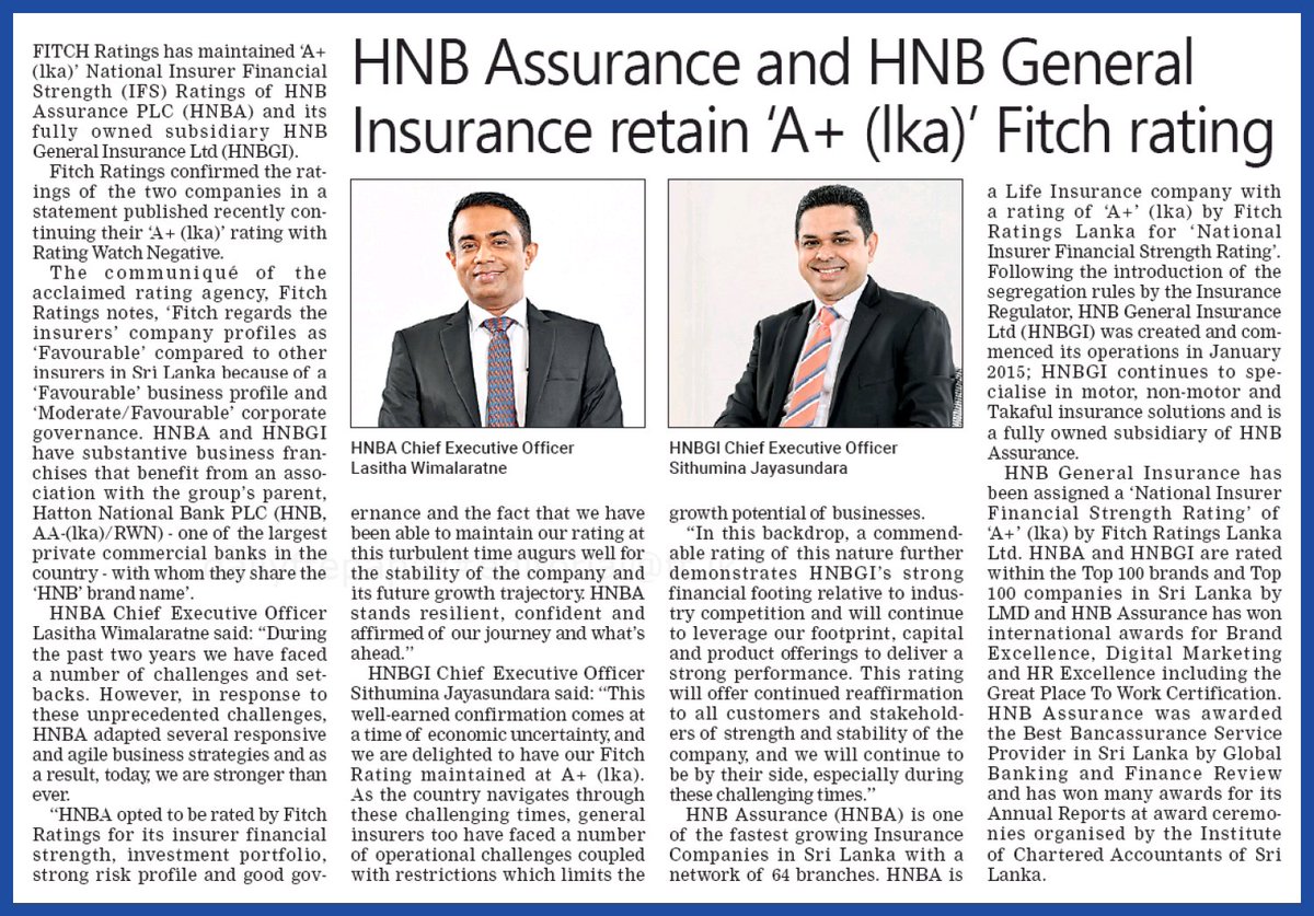 HNB Assurance PLC tweet media