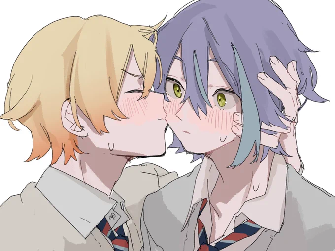 キスの日らしいのでずっと前に描いた🎈🌟のチュ~(再掲) 