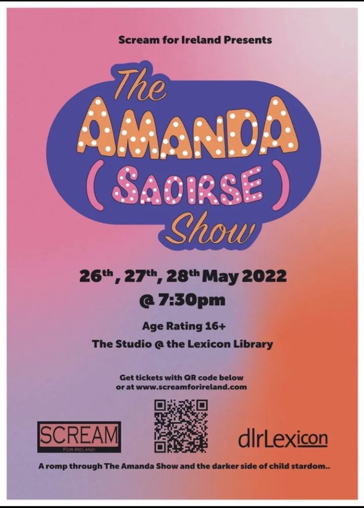 LauraLauraLaur's tweet image. ‘The Amanda (Saoirse) Show’
@ScreamIreland 

🎟 Tickets Available Here: eventbrite.ie/e/the-amanda-s…