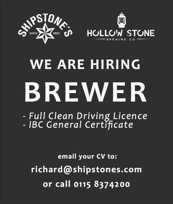 ShipstoneBeer's tweet photo. We are looking for a brewer to join the team. We are a small but ambitious team who are looking for someone come and join us. We are looking for passion, energetic, willing to learn and get stuck in. #hiring #breweryjob #vacancy #nottinghamjobs #jobsnottingham https://t.co/i07oQWeUBp