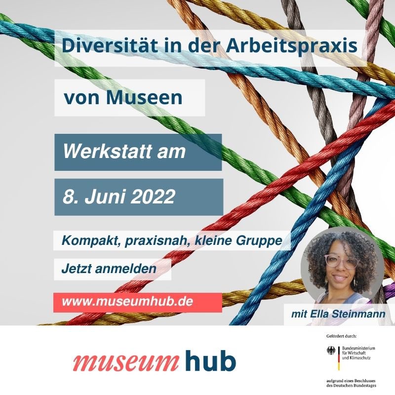 Für die dreistündige Werkstatt „Diversität in der Arbeitspraxis - Wie anfangen“ am 8. Juni mit <a href="/Ellamarapunktde/">Ella Mara</a> Expertin für diskriminierungskritische Organisationsentwicklung und 360 Grad-Agentin könnt ihr euch noch anmelden #museumhub #museum #diversity museumhub.de/diversitaet-in…